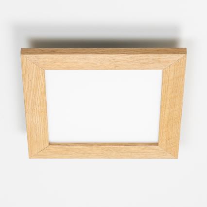 Eglo - LED RGBW prigušiva površinski montiran panel SALOBRENA-C WOOD LED/16W/230V 2700-6500K 34x34 cm braon + daljinski upravljač