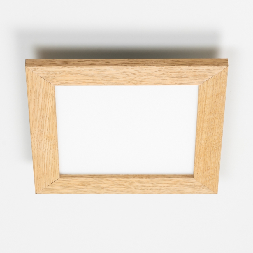 Eglo - LED RGBW prigušiva površinski montiran panel SALOBRENA-C WOOD LED/16W/230V 2700-6500K 34x34 cm braon + daljinski upravljač