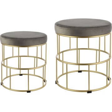 Eglo - SET 2x stolica siva/zlatna