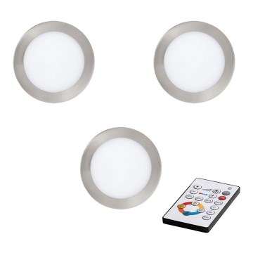 Eglo - SET 3x LED prigušiva ugradna svetla TINUS LED/17W/230V + daljinski upravljač