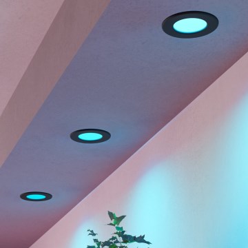 Eglo - SET 3x LED RGBW prigušiva ugradna kupatilska lampa LED/2,8W/230V 2700-6500K prečnik 8,8 cm IP44 crna