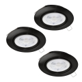Eglo - SET 3x LED ugradno kupatilsko svetlo 1xGU10/4W/230V IP44 crno