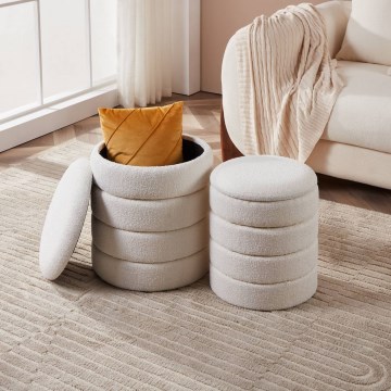 Eglo - Set od 2 taburea, prečnik 33,5/40 cm, bela