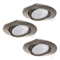 Eglo - Set od 3 LED ugradnih svetiljki TEDO 1xGU10-LED/5W/230V