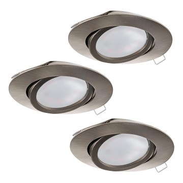 Eglo - Set od 3 LED ugradnih svetiljki TEDO 1xGU10-LED/5W/230V