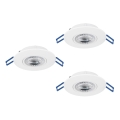 Eglo - Set od 3 ugradne LED svetiljke LED/4,9W/230V 2700/4000/6500K prečnik 9 cm bela