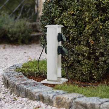 EGLO - Spoljašnji stub sa utičnicom, zelene boje SCHUKO IP44