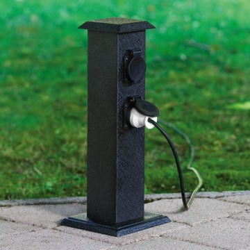 EGLO - Spoljni vrtni stub sa SCHUKO utičnicama IP44