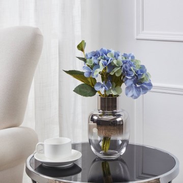 Eglo - Staklena vaza 20x14 cm srebrna