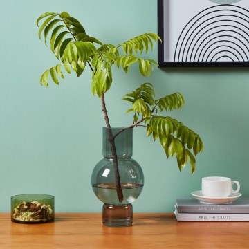 Eglo - Staklena vaza 28x15,5 cm crna