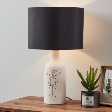 Eglo - Stona lampa 1xE27/40W/230V crna/bela