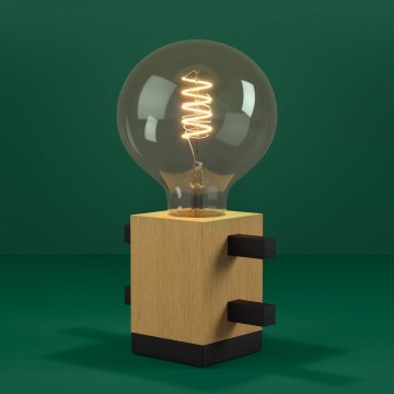 Eglo - Stona lampa 1xE27/40W/230V crna/braon