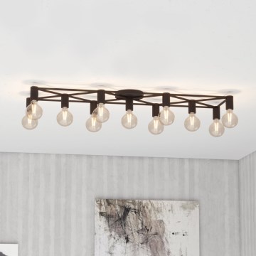 Eglo - Stropna svetiljka 11xE27/40W/230V crna