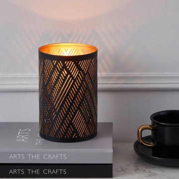 Eglo - Svečnjak 15x10 cm crna/zlatna