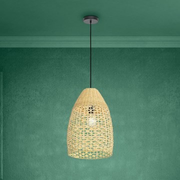 Eglo - Viseći luster na sajli 1xE27/40W/230V, prečnik 35 cm, bambus