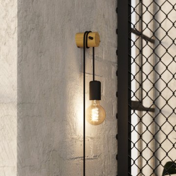 Eglo - Zidna lampa 1xE27/13W/230V crna/bež