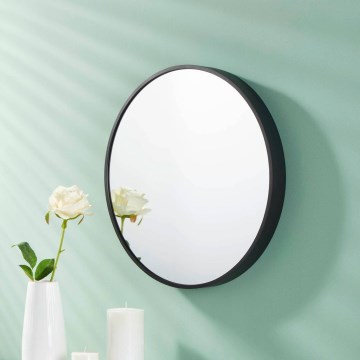 Eglo - Zidno ogledalo prečnika 40 cm, crne boje