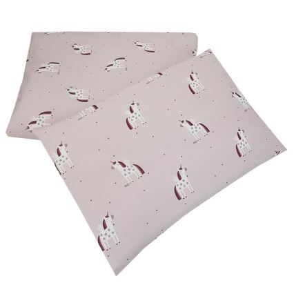 EKO - Dvodelna pamučna mušlinska posteljina za krevetić UNICORN