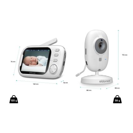 ELDONEX EBM-1010-WH - Video bebi-fon sa monitorom 5V/2000 mAh