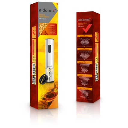 ELDONEX EWO-2200-SL - Električni otvarač za vino 4xAA mat hrom
