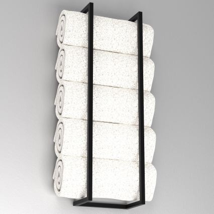 Elegantan crni zidni držač peškira 78x23 cm