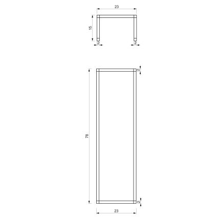 Elegantan crni zidni držač peškira 78x23 cm