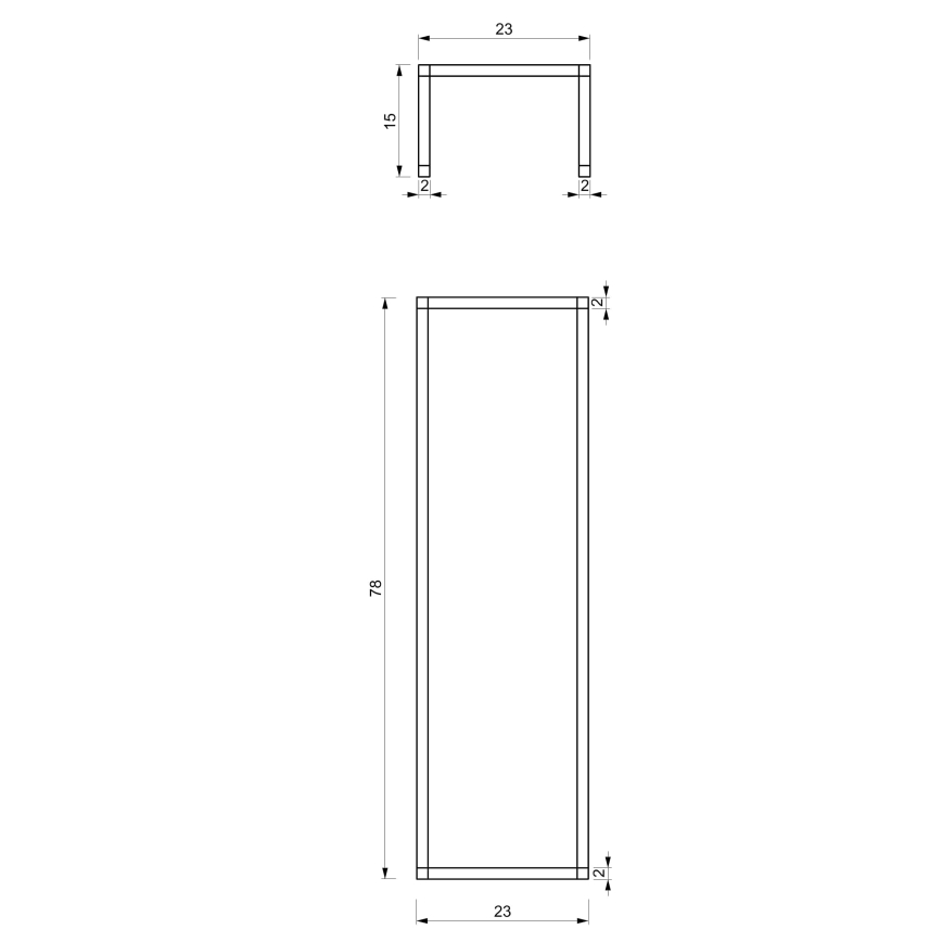 Elegantan crni zidni držač peškira 78x23 cm