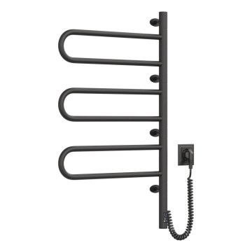 Električni okretni sušač za peškire sa termostatom FOUETTE 185W/230V 81,8 cm IP44 crni