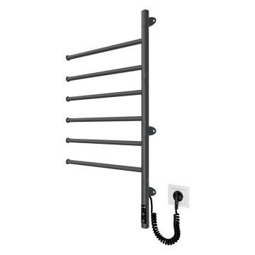 Električni okretni sušač za peškire VEER 80W/230V 82,5x44,5 cm nerđajući čelik/crna