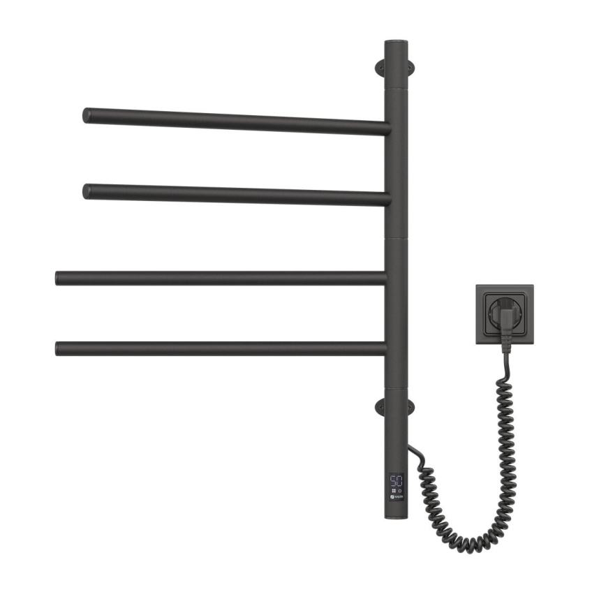 Električni rotirajući sušač za peškire sa termostatom ARABESQUE 60W 65x49 cm  crna