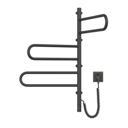 Električni rotirajući sušač za peškire sa termostatom FOUETTE 120W 80x49 cm crna