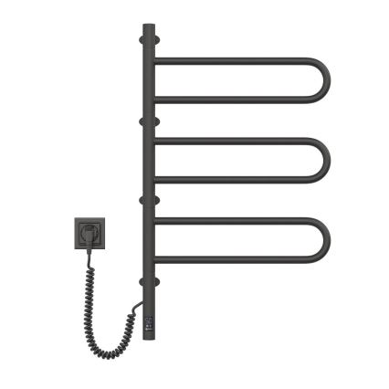 Električni rotirajući sušač za peškire sa termostatom FOUETTE 120W 80x49 cm crna