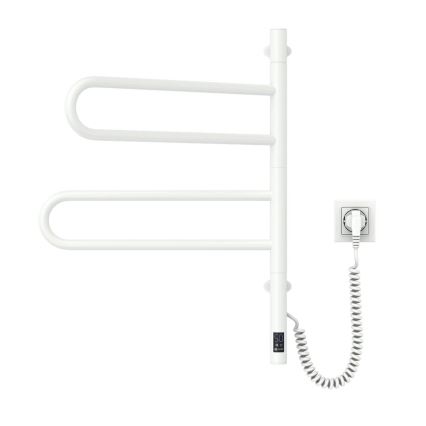 Električni rotirajući sušač za peškire sa termostatom FOUETTE 60W 65x49 cm bela