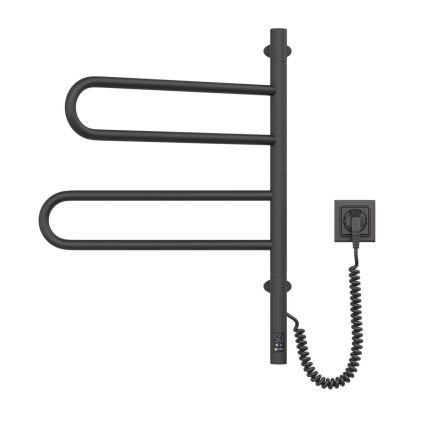Električni rotirajući sušač za peškire sa termostatom FOUETTE 60W 65x49 cm  crna