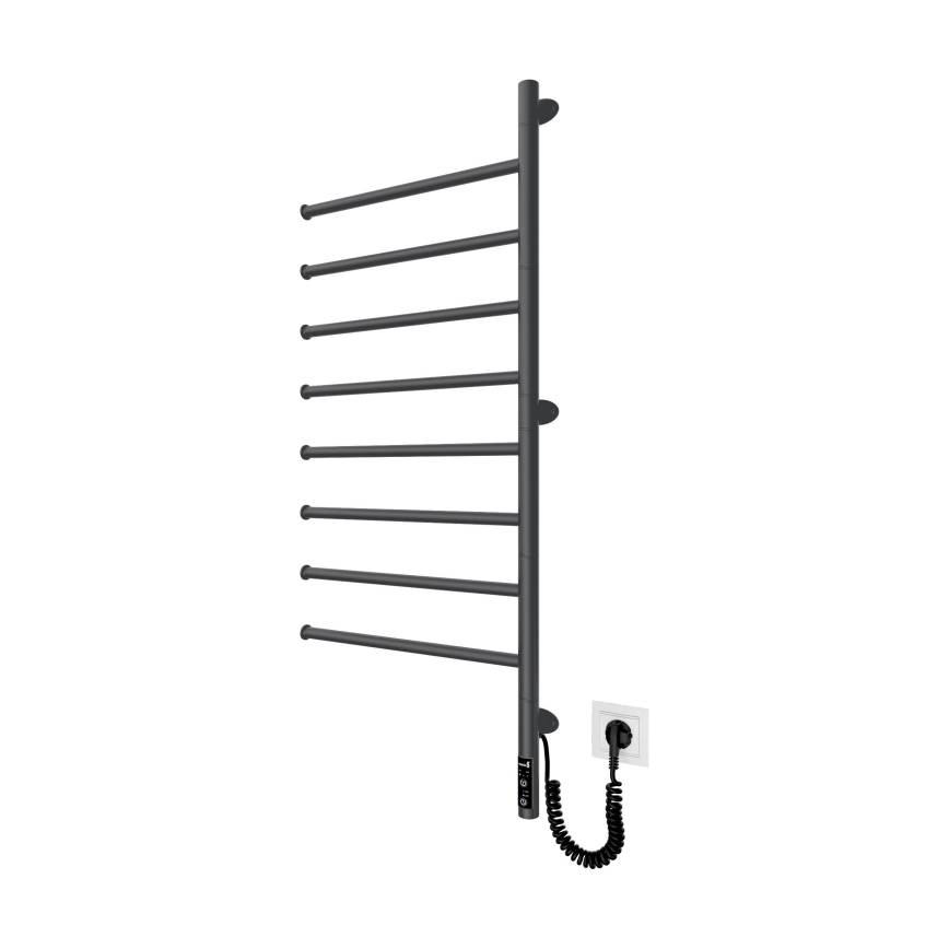 Električni okretni sušač za peškire VEER 95W/230V 102,5x44,5 cm nerđajući čelik/crna