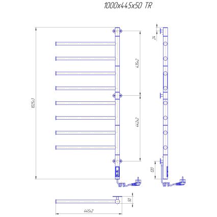 Električni okretni sušač za peškire VEER 95W/230V 102,5x44,5 cm nerđajući čelik/sjajni hrom