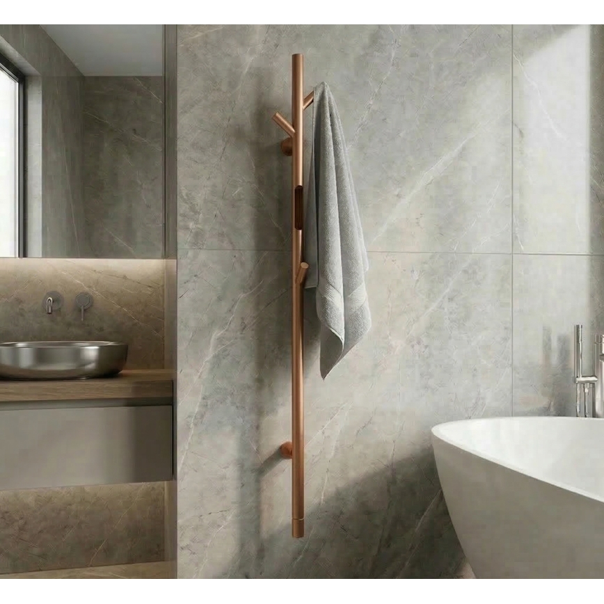 Električni šipkasti sušač peškira 118 cm 30W u boji bakra