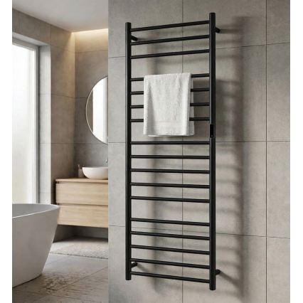 Električni sušač peškira 60 x 168 cm, 285 W, inox/crna