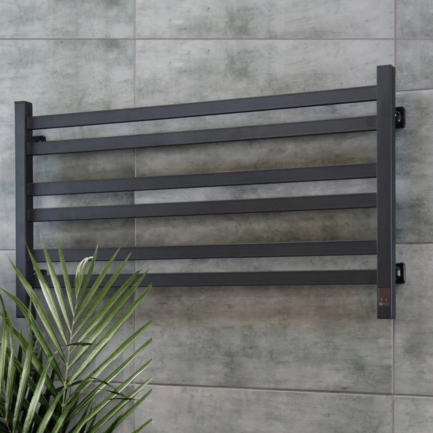 Električni sušač peškira sa termostatom AVANGARD 181W 50x90 cm crni levi