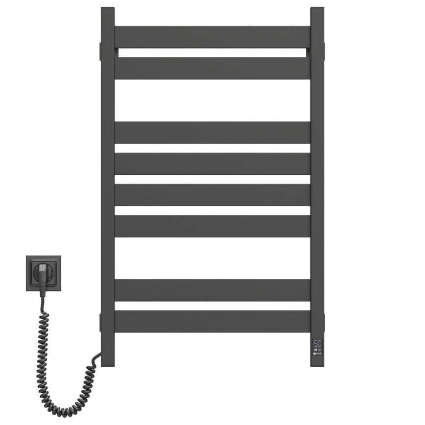 Električni sušač peškira sa termostatom LARGO 168W 80x50 cm, crni, levostrani