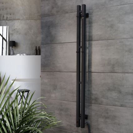 Električni sušač peškira sa termostatom SILOUETTE, 70 W, 120x9 cm, crna, desna