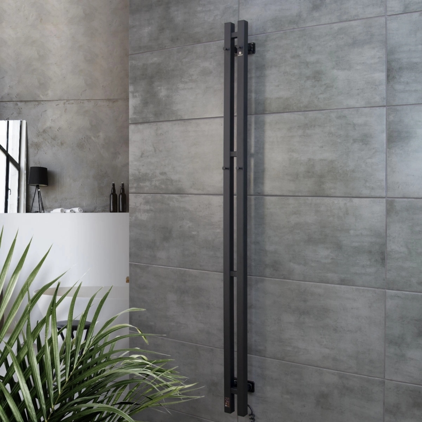 Električni sušač peškira SILOUETTE 106W sa termostatom 150x9 cm crna desna