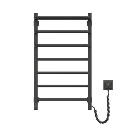 Električni sušač za peškire sa termostatom FORTIS 155W 80x48 cm crni, desni
