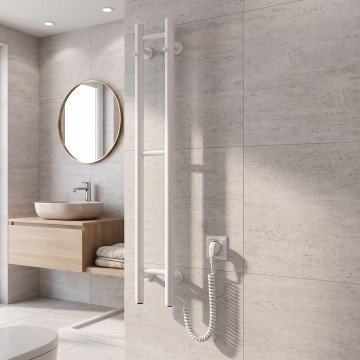 Električni sušač za peškire SILOUETTE 46W 100x16 cm beli desni