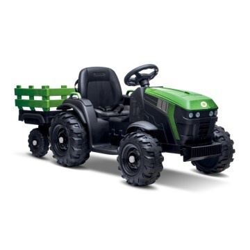 Električni traktor sa prikolicom 2x30W/7000 mAh crna/zelena + daljinski upravljač