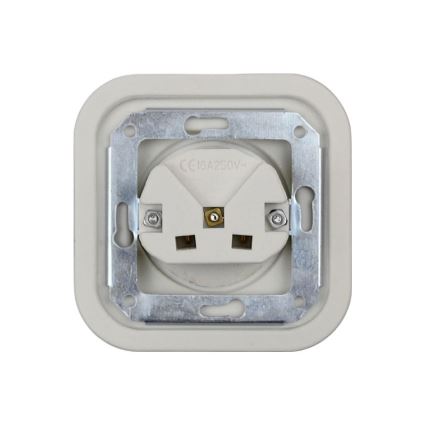 Elhard - Keramička retro kućna utičnica SCHUKO 230 V bez okvira, bela