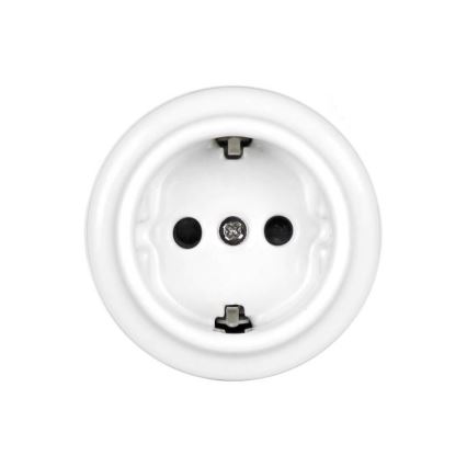 Elhard - Keramička retro kućna utičnica SCHUKO 230V bela
