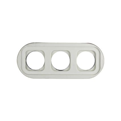 Elhard - Trostruka keramička retro kućna utičnica sa okvirom SCHUKO 230V crna