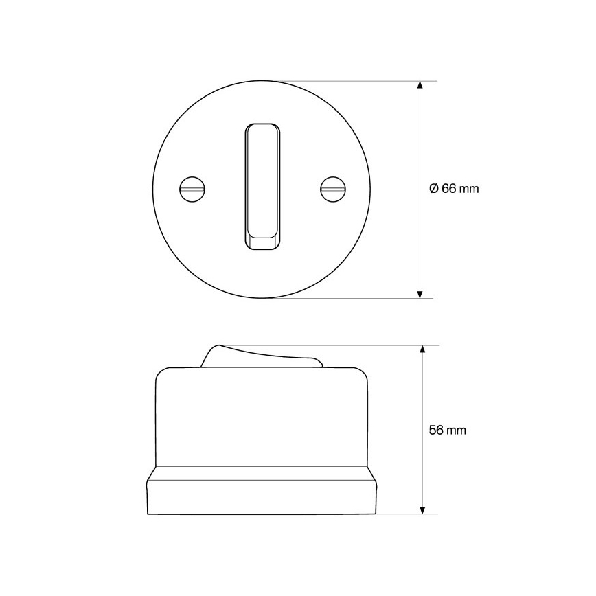 Elhard - Zidni keramički retro prekidač za stepenište br. 6, crni