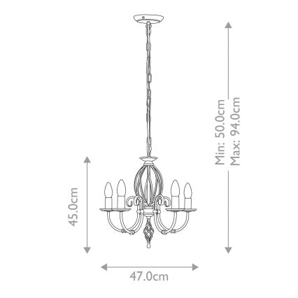 Elstead - Luster na lancu ARTISAN 5xE14/60W/230V